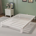 Twin Bed Frames 6 Inch, White Twin Size Bed Frame with Metal Gaskets, No Box Spring Need, Heavy Duty Steel Platform Support, Round Corner Desgin, Easy Assembly, Noiseless