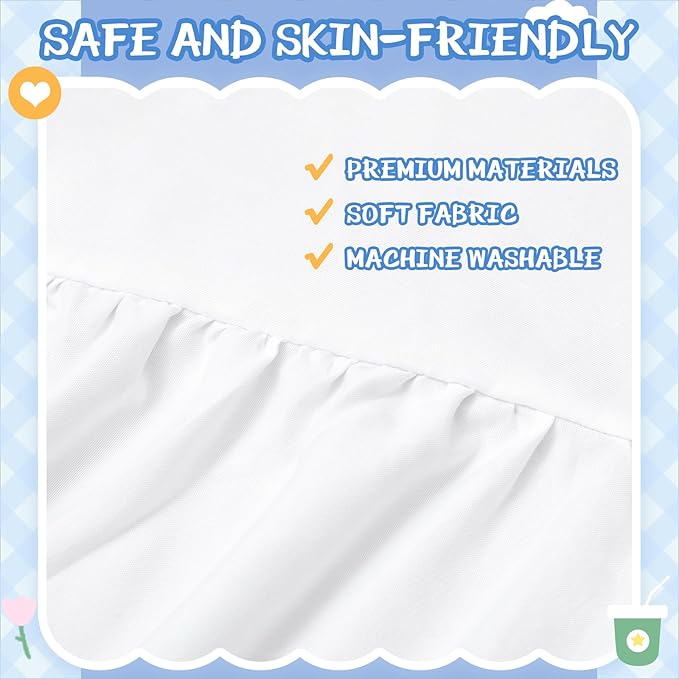 Crib Skirt Dust Ruffle 28" x 52" with 16" Drop–100% Washed Cotton Baby Bed Crib Skirt for Boys & Girls' Cribs, Durable & Fade - Resistant Nursery Bedding, Fits Standard Cribs