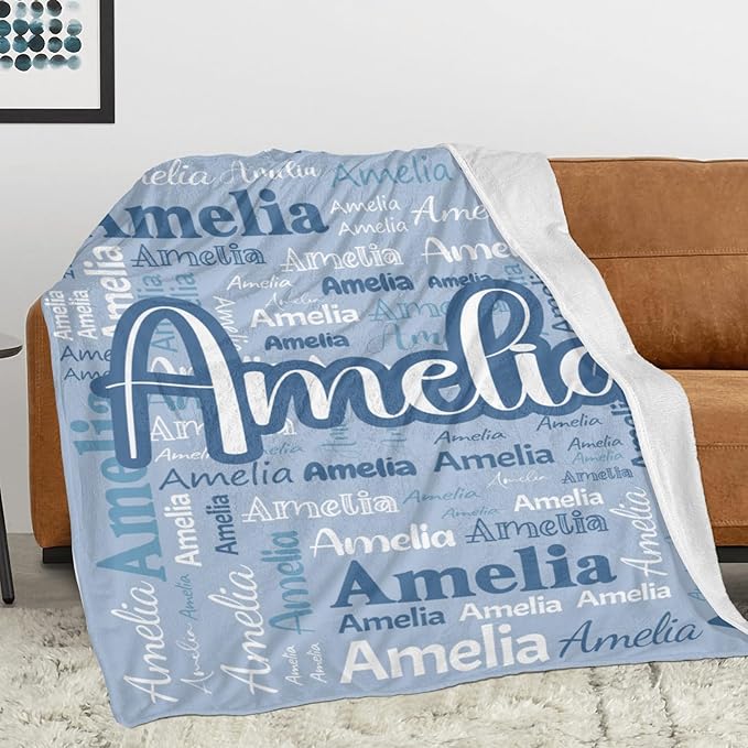 Dr.TOUGH Personalized Blanket for Adult Kids with Name Customized Blankets Personalized Throw Blanket for Christmas Birthday Gifts
