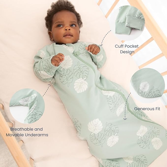 Unisex Sleeping Bag for Babies and Toddlers 1.0 Tog Sleep Sack 0-6 Months, Newborn Sleep Sack, Wearable Blanket Baby, One Piece Long Sleeves, Gifts for Baby