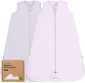 2-Pack Baby Sleep Sacks, Zipper Wearable Blanket - 0.5TOG Organic Cotton, Lightweight, Soft Cozy Toddler Sleeping Sack 6-12 months, Easy to Wear Large Newborn Transition Swaddles Sleepsacks (Lilac)