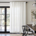 jinchan Linen Blend Curtain 84 inch Length 1 Panel for Sliding Door, Light Filtering 100 inch Extra Wide Living Room Drape with Rod Pocket Back Tab(100W x 84L, Off White)