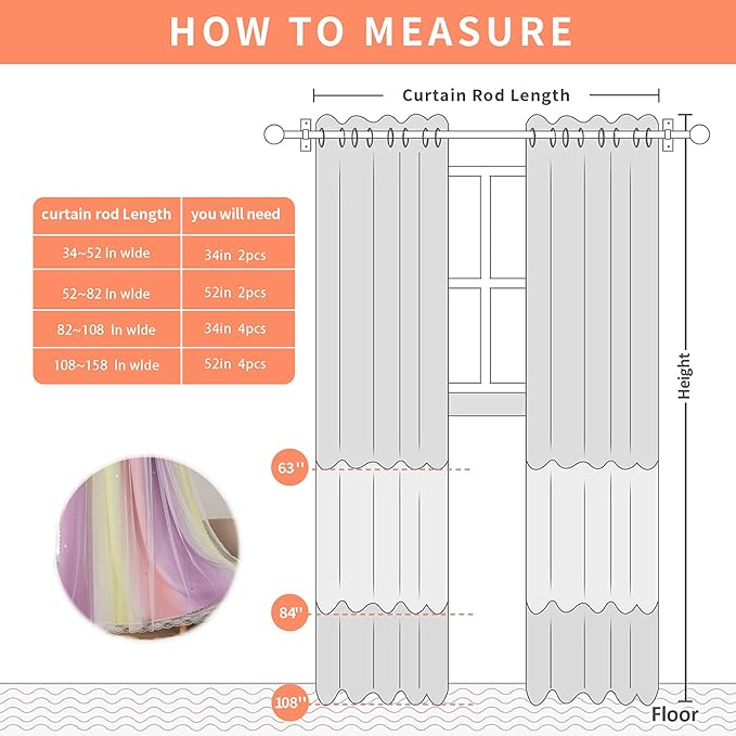 XiDi Pink Yellow Curtains for Girls Bedroom Decor Kids Blackout Curtains for Nursery Room Darkening Rainbow Princess Unicorn Wall Decals Little Girl Pink Yellow Purple 34x72 Inches Long 2 Panels Set