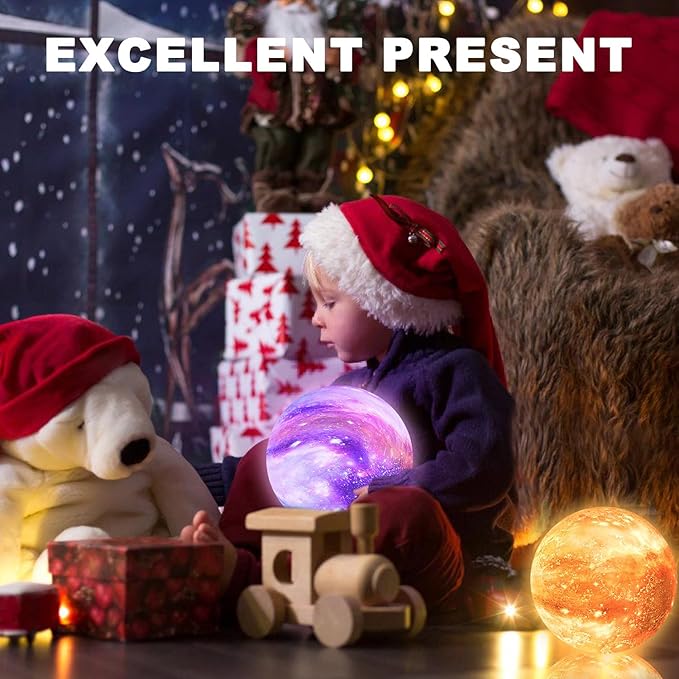 Moon Lamp Galaxy Lamp 6 inch 16 Colors LED 3D Moon Light, Remote & Touch Control Lava Lamp Moon Night Light Gifts for Girls Boys Kids Women Birthday