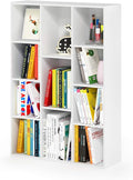 Furinno LUDER Book Shelf, 11-Cube Bookshelf, Reversible Bookcase, 9.4 x 29.1 x 41.7, for Living Room, Bedroom, Home Office, White