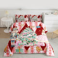 jejeloiu Christmas Nutcracker Comforter Set King Size Gingerbread Man Bedding Set for Kids Boys Girls Xmas Tree Duvet Quilt Red Bedroom Decor