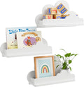 Cloud Shelves for Kid’s Room Nursery Wall Deor Set of 3, White Cloud Bookshelf Floating Shelf, Small Figure Shelf Wall Mounted, Cute Decorative Cloud Floating Shelf for Toys, Plants & Storage