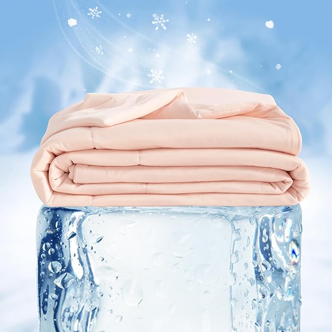 NTBAY Cooling Blanket King, 104x90 Inches - Lightweight Summer Bed Blanket for Hot Sleepers, Japanese Double-Sided Q-Max 0.45 Cooling Fabric, Coral Pink