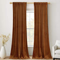 StangH Burnt Orange Curtains 92 inches Long Fall Super Soft Velvet Room Darkening Thermal Insulated Window Drapes Back Tab Luxury Decor for Bedroom Living Room, W52 x L92, 2 Panels