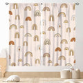 Rainbow Curtains, Boho Pastel Cute Cartoon Aesthetic Art Printed Beige Blackout Decorative Drapery for Kids Girls Baby Bedroom Living Room Classroom Nusery Bathroom Windows 2 Panels, 52"x84" Inch