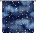 Starry Sky Blackout Curtains, Starry Scenery Blue Night Sky Stars Window Drapes for Kids Boys Girls Bedroom Living Room 55" W X 63" L