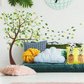 Green Tree Wall Decals Flying Leaves Wall Stickers Green Leaves Wall Decor for Bedroom Nursery Living Room Home Wall Decor (Green-Tree)