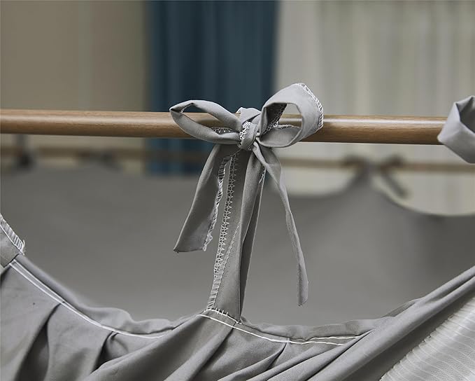 4 Corners Post Princess Curtain Bed Canopy Double Layer Cozy Mosquito Net Mesh and Cloth for Girls Adults Bedroom Decoration (Double-Grey/White, 59" W*82" L*82"*H/(Queen))