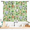 Jungle Safari Animals Curtains, Cartoon Animals Lion Giraffe Elephant Woodland Tropical Leaf Green Window Drapery for Kids Boys Girls Baby Living Room Bedroom Nursery 2 Panels, 55x39 Inch