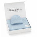 Luxe Collection 100% Organic Luxury Knit Baby Blanket + Hat Gift Set (Sky Blue)