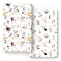 GRSSDER Stretchy Ultra Soft Jersey Knit Fitted Crib Sheets Set 2 Pack，Fits All Standard Crib Mattress Pads Safe and Snug, Pretty Purple Flora Botanical for Baby Girls