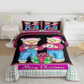 Feelyou Merry Christmas Kids Comforter Set Queen Size Cute Bear Bedding Set Duvet Quilt for Kids Boys Girls Bedroom Winter Decor Microfiber Ultra Soft Breathable
