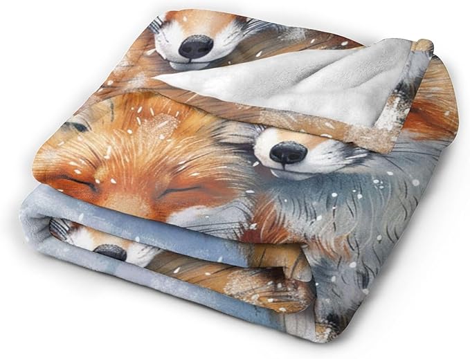 Tijuboni Fox Throw Blanket Fox Gifts for Girls Boys Women Men Kids Adults Soft Flannel Fleece Blanket for Couch Sofa Bed Home Decor 40"x50"