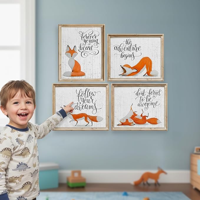 Fox Art Prints (Set of 4) - Unframed - 11X14s | Wall Decor to Bring Nature's Charm Indoors | A Stunning Addition to Any Art Lover's Collection | Home Office Decor | Living Room Decor
