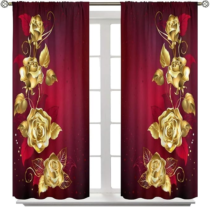 Woodland Kids Curtains Rustic Woodland Wild Animals Watercolor Forest Rainbow Sun Window Draeps for Baby Girls Boys Kids Nursery Bedroom Living Room 2 Panels, 52x84 Inch