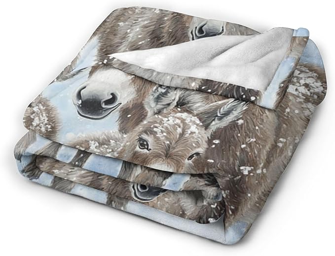 Tijuboni Donkey Throw Blanket Donkey Gifts for Girls Boys Women Men Kids Adults Soft Flannel Fleece Blanket for Couch Sofa Bed Home Decor 50"x60"