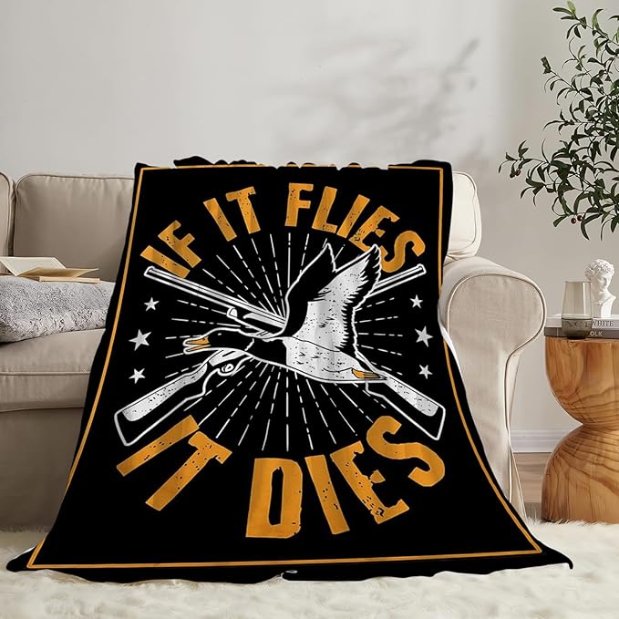 Tijuboni Duck Hunting Throw Blanket Goose Hunting Gifts for Men Women Boys Girls Adults Kids Soft Flannel Fleece Blanket for Couch Sofa Bed Home Decor 50"x60"