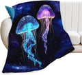Tijuboni Jellyfish Throw Blanket Jellyfish Gifts for Girls Boys Women Men Kids Adults Soft Flannel Fleece Blanket for Couch Sofa Bed Home Decor 50"x60"
