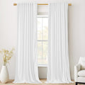 StangH Bleach White Velvet Curtains 120 inches Long, Extra Long Back Tab High Ceiling Light Dimming Drapes for Living Dining Room Backdrops, W52 x L120, 2 Panels