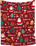 Custom Christmas Blanket | Personalized Blanket for Boys Girls | Plush Cozy Customized Name Blanket | Personalized Gifts Name Blanket for Birthday Christmas | 90"x120"-Familys/King Size