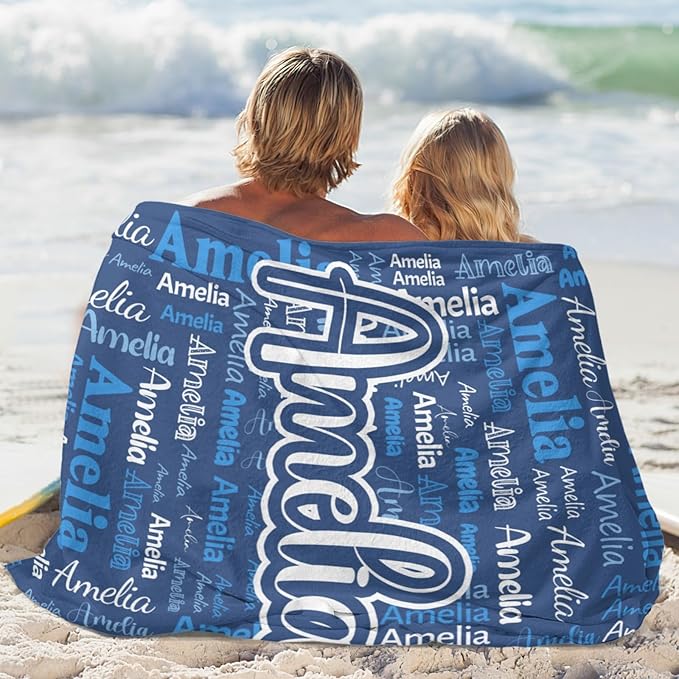 Dr.TOUGH Personalized Blanket for Adult Kids with Name Customized Blankets Personalized Throw Blanket for Christmas Birthday Gifts