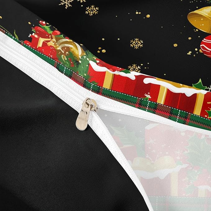 Christmas Bedding Duvet Cover Set Kids Snowflake Christmas Tree Bedding Set Boys Girls Xmas Theme Decor Comforter Cover Set Microfiber Luxury New Year Bedspread Cover Bedroom Bedclothes King Size