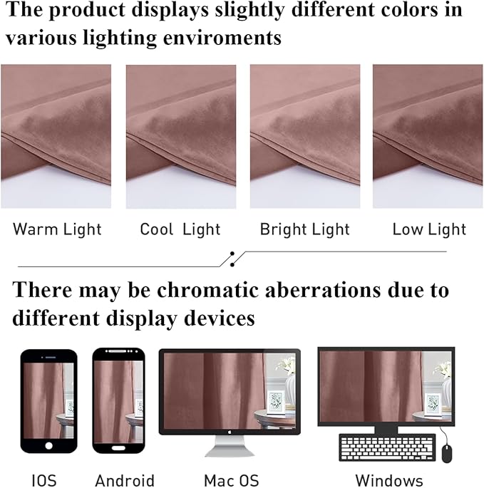 StangH Mauve Velvet Curtains 108 inches Long for Living Room, Wild Rose Back Tab Thermal Insulated Window Drapes for Bedroom/Nursery Girls, Elegant Backdrop Decors for Party, W52 x L108, 2 Panels