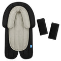 COOLBEBE Upgraded Babybody Support & Strap Covers Set for Newborn Infant Toddler - Extra Soft Breathable Car Seat Insert Cushion Pad, Perfect for Carseats, Strollers, Swing, Black