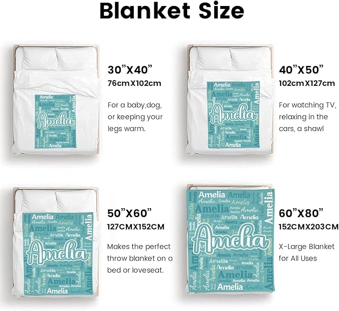 Dr.TOUGH Personalized Blanket for Adult Kids with Name Customized Blankets Personalized Throw Blanket for Christmas Birthday Gifts