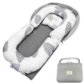 3-in-1 Baby Lounger Nests for Newborn, Foldable Infant Tummy Time Mat & Seated Support for 0-24M, Breathable Portable Baby Essentials Adjustable Soft Cotton Floor Seat for Home & Travel -Leaves