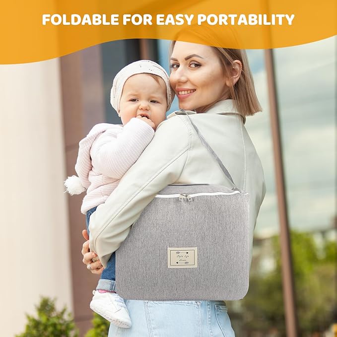 Baby Lounger, Foldable Cotton Baby Lounger Pillow for Newborn, Breathable & Soft Baby Nest for Home and Easy Travel, 0-12 Months Baby Nest Lounger Ideal Baby Essential Shower Gifts