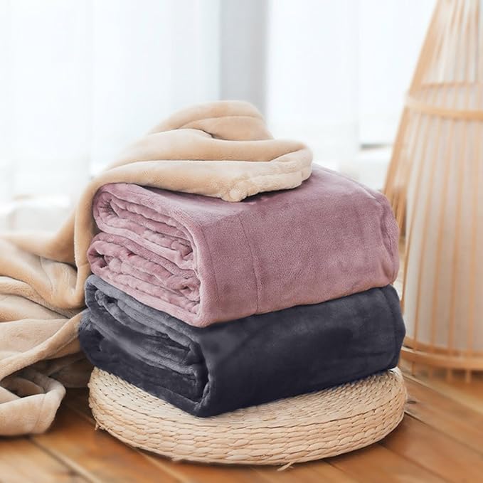 Portable Heated Blanket Throw - USB Charging Flannel Electric Blankets, Fast Heating Warming Winter Throw Blanket for Women, Machine Washable (Beige, 55X31 Inches)