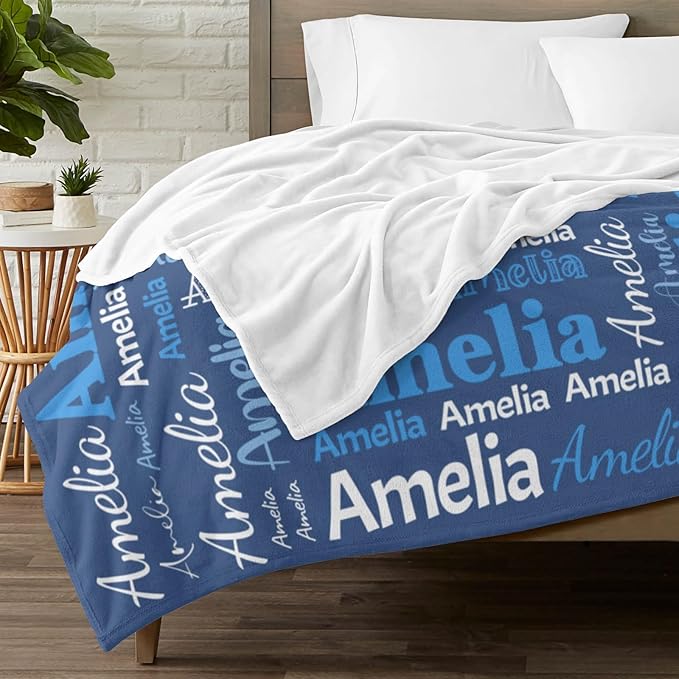 Dr.TOUGH Personalized Blanket for Adult Kids with Name Customized Blankets Personalized Throw Blanket for Christmas Birthday Gifts