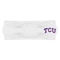 Creative Knitwear TCU Horned Frogs Infant Girls White Solid Hair Knot Headband Embroidered Logo - Size Newborn - 4T