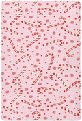 Candy Cane Christmas Pink Crib Sheets Soft Breathable Fitted Baby Crib Sheets Mattress Cover for Girl Boys, 52" x 28" x 9"