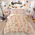 Erosebridal Halloween Bedding Set Orange Pumpkin Bat Comforter Set Toddler Size,Vintage Halloween Decor Quilt for Kids Boys Girls Adults Happy Festival Themed Duvet Insert