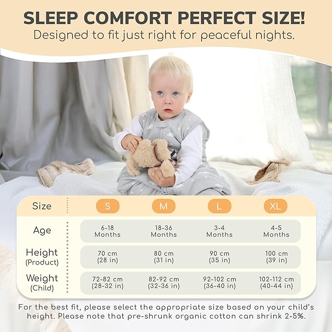 Mama Cheetah Toddler Sleep Sack with Feet 2T, 0.5 TOG Organic Cotton Baby Wearable Blankets with Legs, Baby Sleeping Bag for Walkers, Early Walker Medium