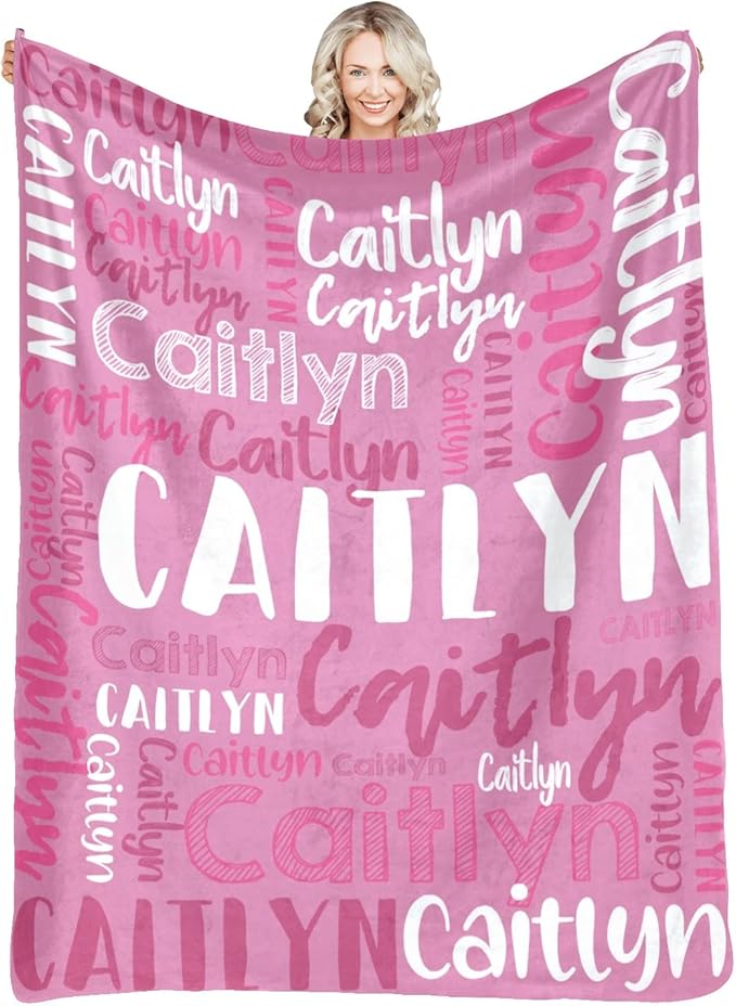 Dr.TOUGH Personalized Blankets with Name Customized Baby Blankets for Girls Boys Adults Monogrammed Blankets and Throws Christmas Birthday Mothers Fathers Valentines Day Gift (Petal Pink,30''×40'')