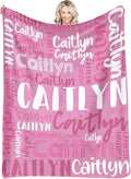 Dr.TOUGH Personalized Blankets with Name Customized Baby Blankets for Girls Boys Adults Monogrammed Blankets and Throws Christmas Birthday Mothers Fathers Valentines Day Gift (Petal Pink,50''×60'')