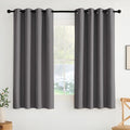 NICETOWN Grey Grommet Blackout Curtains 63 inch - Thermal Insulated Shades for Living Room, Yard, Bedroom, Closet, Laundry - Heavy-Duty, 2 Panels, W52 x L63