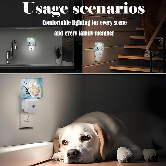 Winter Snow Cute Night Light,Plug Into Wall with Dusk to Dawn Light Sensors, Warm Nightlights for Bedroom, Bathroom, Hallway, Kitchen, Gifts Ideal for Boys Girls Women Men