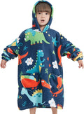 Fiosnow Dinosaur Blanket Hoodies for Kids Toddler 2-6YR Oversize Wearable Blanket Hoodies for Boys Girls