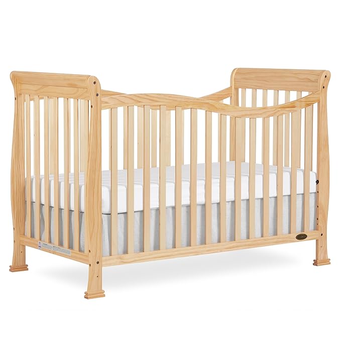 Dream On Me Violet 7-in-1 Convertible Full-Size Baby Crib with Toddler, Day & Full Bed Conversion in Steel Grey, GreenGuard Gold & JPMA, 4 Mattress Heights, Sustainable Pinewood