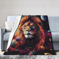 Lion Blanket Space Lion King Decor Throw Blanket Super Soft Flannel Lightweight Fluffy Plush Cozy Fuzzy Fleece Animal Print Gifts Blanket for Girl Woman Man Boys Kids Adults for Bed Sofa 50"X60"