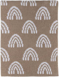 Living Textiles Chenille Knitted Blanket - Taupe Rainbow